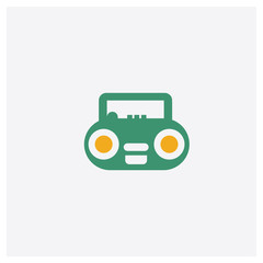 Radio concept 2 colored icon. Isolated orange and green Radio vector symbol design. Can be used for web and mobile UI/UX