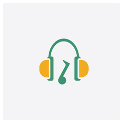 Music concept 2 colored icon. Isolated orange and green Music vector symbol design. Can be used for web and mobile UI/UX