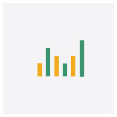 Sound waves concept 2 colored icon. Isolated orange and green Sound waves vector symbol design. Can be used for web and mobile UI/UX