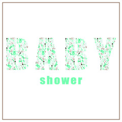 Baby shower. Hand drawig lettering postcards