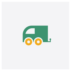 Naklejka premium Cart concept 2 colored icon. Isolated orange and green Cart vector symbol design. Can be used for web and mobile UI/UX