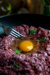 Prepare Burger With Minced Meat And Egg