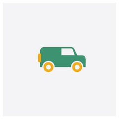 Car concept 2 colored icon. Isolated orange and green Car vector symbol design. Can be used for web and mobile UI/UX