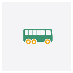 Bus concept 2 colored icon. Isolated orange and green Bus vector symbol design. Can be used for web and mobile UI/UX