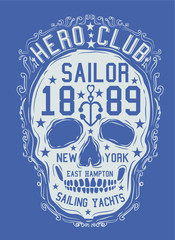 Fototapeta premium anchor print and embroidery graphic design vector art