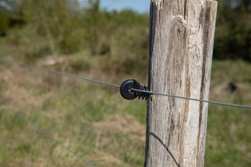 fence with metal follow the line