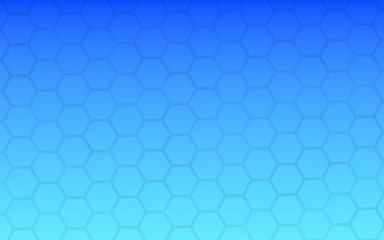Translucent honeycomb on a gradient blue sky background. Perspective view on polygon look like honeycomb. Isometric geometry. 3D illustration