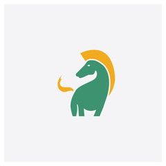 Trojan concept 2 colored icon. Isolated orange and green Trojan vector symbol design. Can be used for web and mobile UI/UX