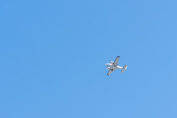 airplane flying in the sky of San Diego (USA)