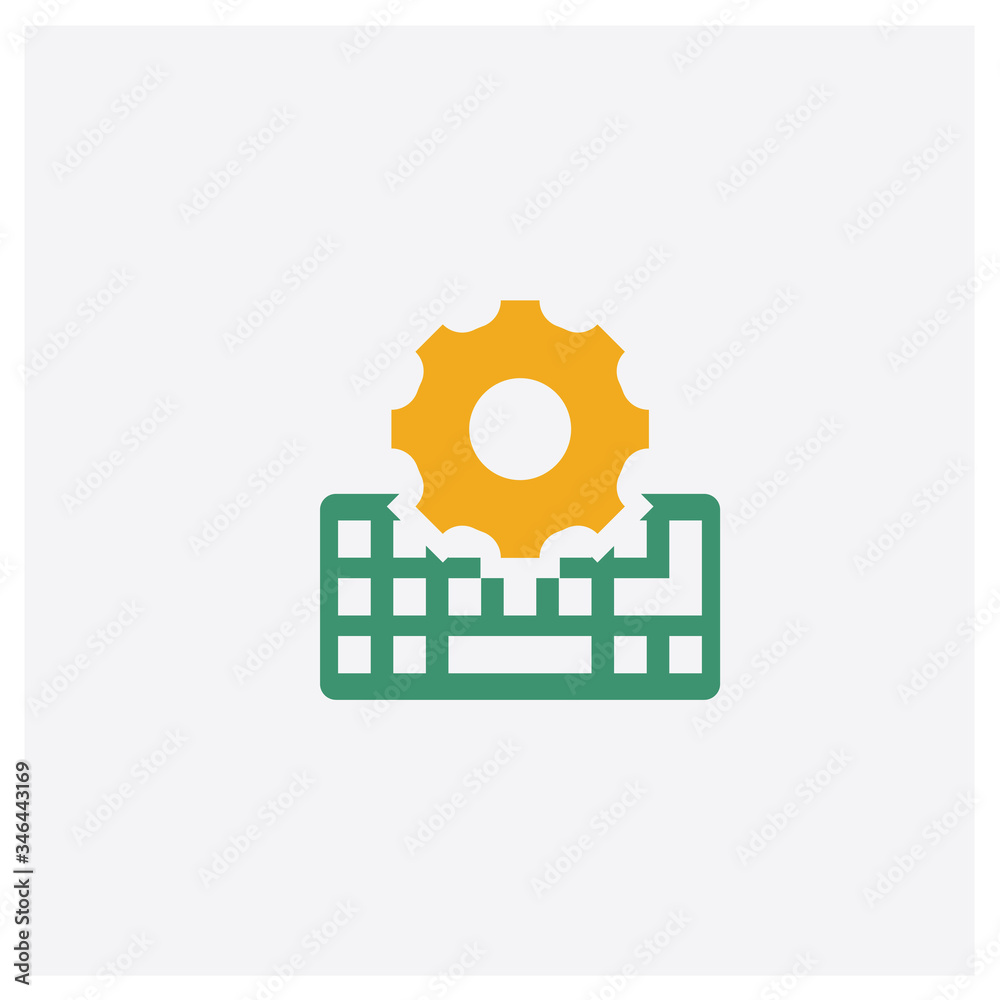 Wall mural Keyboard concept 2 colored icon. Isolated orange and green Keyboard vector symbol design. Can be used for web and mobile UI/UX