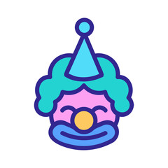 satisfied birthday clown icon vector. satisfied birthday clown sign. color symbol illustration