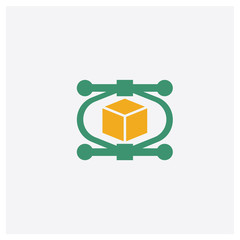   concept 2 colored icon. Isolated orange and green   vector symbol design. Can be used for web and mobile UI/UX