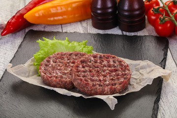 Raw burger cutlet
