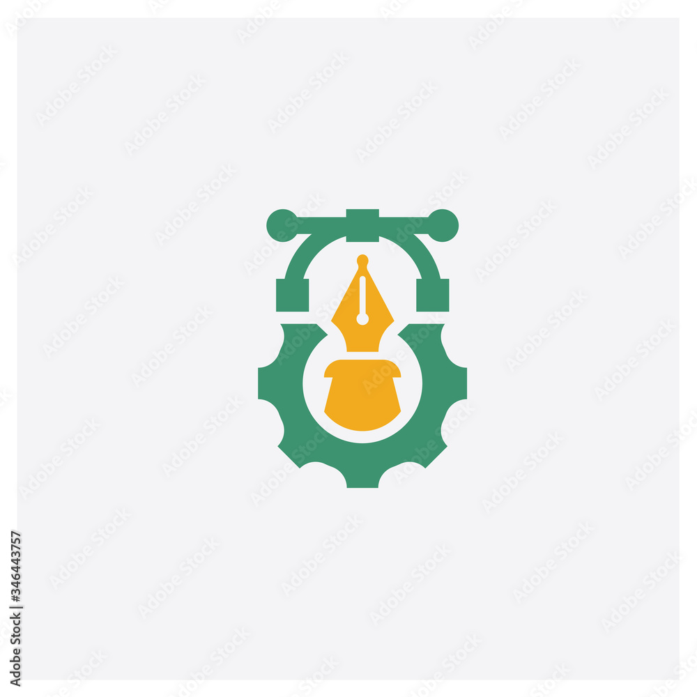 Wall mural Creative concept 2 colored icon. Isolated orange and green Creative vector symbol design. Can be used for web and mobile UI/UX