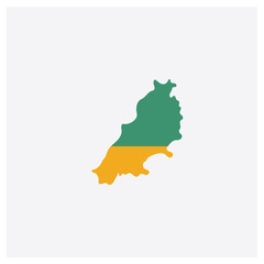 Lebanon map concept 2 colored icon. Isolated orange and green Lebanon map vector symbol design. Can be used for web and mobile UI/UX