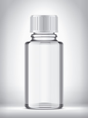 Bottle on background. White Cap and transparent version. 