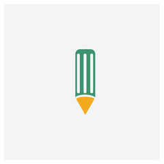 Pencil concept 2 colored icon. Isolated orange and green Pencil vector symbol design. Can be used for web and mobile UI/UX