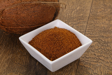 Coconut brown sugar in the bowl