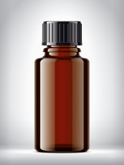 Bottle on background. Glossy surface version. 