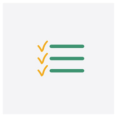 List concept 2 colored icon. Isolated orange and green List vector symbol design. Can be used for web and mobile UI/UX