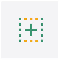 Obraz premium Add concept 2 colored icon. Isolated orange and green Add vector symbol design. Can be used for web and mobile UI/UX
