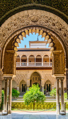 Fototapeta premium Moorish architecture of beautiful castle called Real Alcazar in Seville, Spain