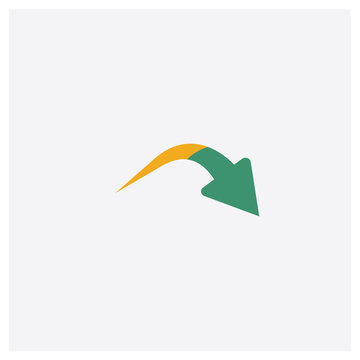 o concept 2 colored icon. Isolated orange and green o vector symbol design. Can be used for web and mobile UI/UX