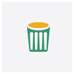 Remove concept 2 colored icon. Isolated orange and green Remove vector symbol design. Can be used for web and mobile UI/UX