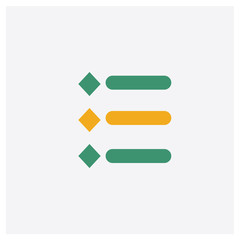 Obraz premium Priority concept 2 colored icon. Isolated orange and green Priority vector symbol design. Can be used for web and mobile UI/UX