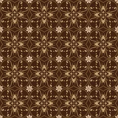 Zelfklevend Fotobehang Simple motifs of Indonesian batik with soft brown color © City