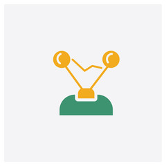 Antenna concept 2 colored icon. Isolated orange and green Antenna vector symbol design. Can be used for web and mobile UI/UX