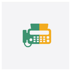 Fax concept 2 colored icon. Isolated orange and green Fax vector symbol design. Can be used for web and mobile UI/UX