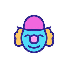 happy elderly clown in hat icon vector. happy elderly clown in hat sign. color symbol illustration