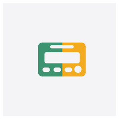Pager concept 2 colored icon. Isolated orange and green Pager vector symbol design. Can be used for web and mobile UI/UX
