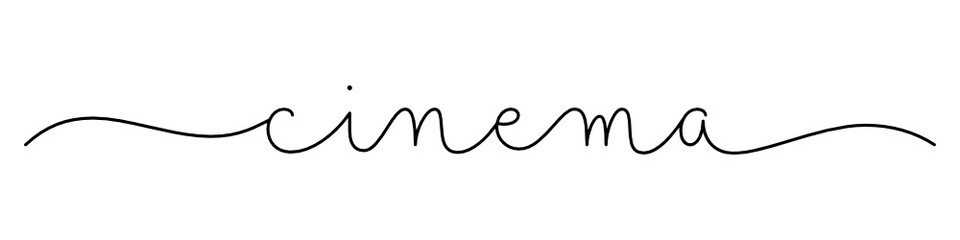 CINEMA black vector monoline calligraphy banners with swashes