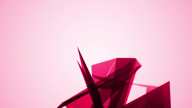 pink triangle abstraction, geometrical triangulation with dynamic position, 4K abstract animation