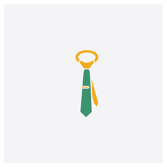 Tie concept 2 colored icon. Isolated orange and green Tie vector symbol design. Can be used for web and mobile UI/UX