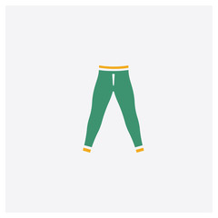 Leggins concept 2 colored icon. Isolated orange and green Leggins vector symbol design. Can be used for web and mobile UI/UX