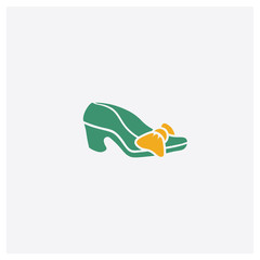 Ballets Flats concept 2 colored icon. Isolated orange and green Ballets Flats vector symbol design. Can be used for web and mobile UI/UX