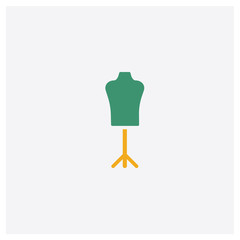 Mannequin concept 2 colored icon. Isolated orange and green Mannequin vector symbol design. Can be used for web and mobile UI/UX