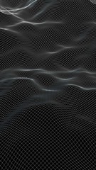 Abstract landscape background. Cyberspace gray grid. hi tech network. 3D illustration