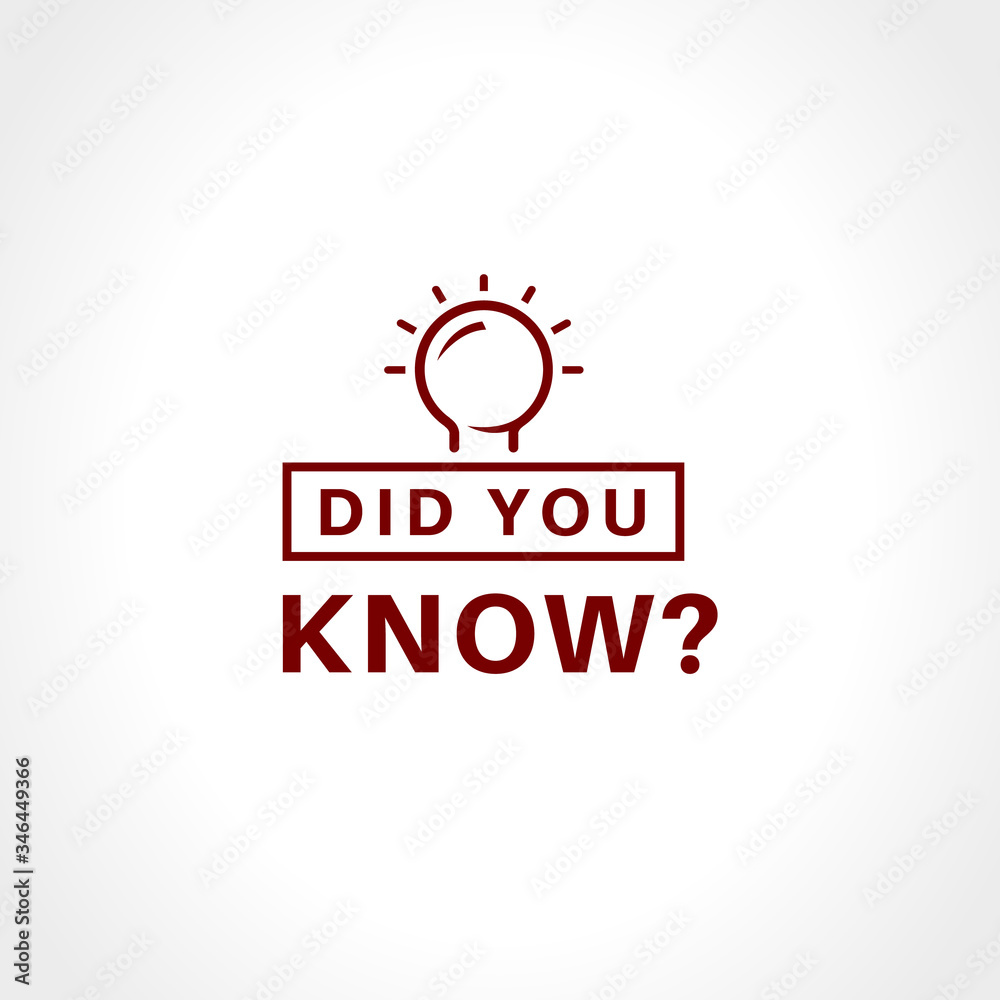 Poster lightbulb with question did you know icon, ask you banner, information sign, vector illustration on 