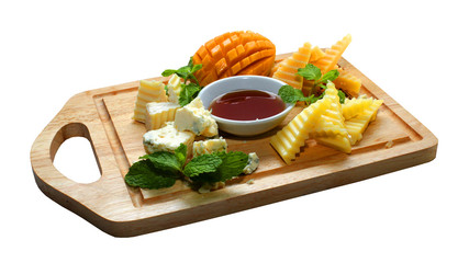 cheese plate with mango