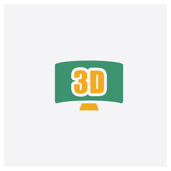 3D concept 2 colored icon. Isolated orange and green 3D vector symbol design. Can be used for web and mobile UI/UX