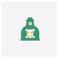 Poison concept 2 colored icon. Isolated orange and green Poison vector symbol design. Can be used for web and mobile UI/UX
