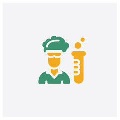 Laboratory concept 2 colored icon. Isolated orange and green Laboratory vector symbol design. Can be used for web and mobile UI/UX