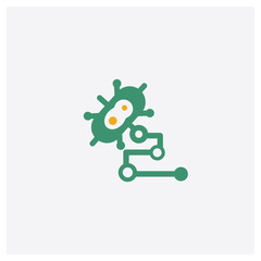 Bacteria concept 2 colored icon. Isolated orange and green Bacteria vector symbol design. Can be used for web and mobile UI/UX