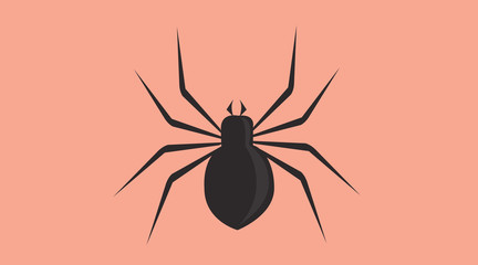 Vector Isolated Illustration of a Black Spider