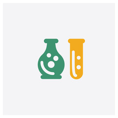 Laboratory concept 2 colored icon. Isolated orange and green Laboratory vector symbol design. Can be used for web and mobile UI/UX