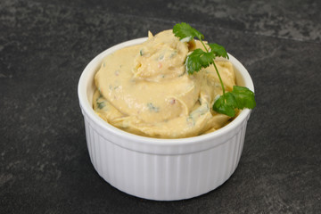 Hummus snack with olive oil